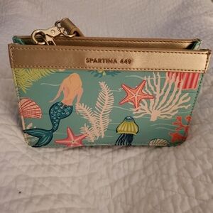 Spartina 449 Golden Mermaid Print Wristlet NWOT